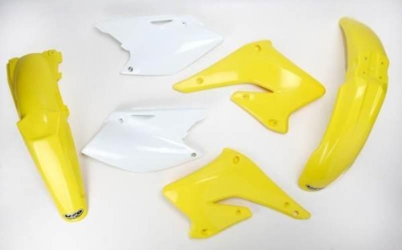 Ufo Komplet Plastików Suzuki Rmz 250 '04-'06 Kolor Oem Biały/Żółty Su403E99