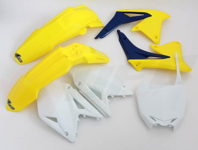 Ufo Komplet Plastików Suzuki Rmz 450 '08-'17 Kolor Oem Żółty/Biały/Niebiesk