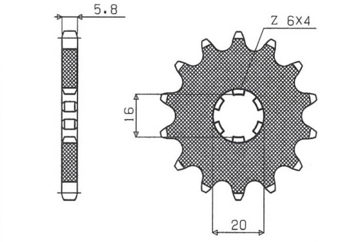 Sunstar Zębatka Przednia 560 14 Kawasaki Kx 65/80/85 Jtf546.14 Łańc. 420 56
