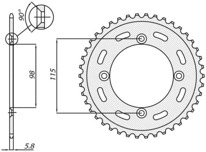 Sunstar Zębatka Tylna 4552 48 Ktm Sx 65 '12-'15 Jtr894.48 Łańc. 420 455248J