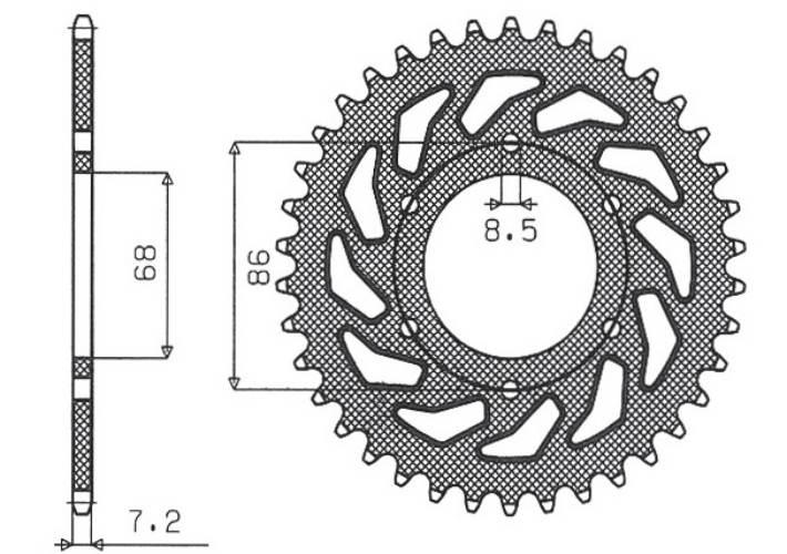 Sunstar Zębatka Tylna 468 46 Kawasaki Bn 125 Eliminator '98-'09 Jtr468.46 Ł