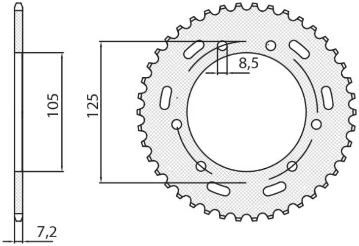 Sunstar Zębatka Tylna 4413 50 Yamaha Xt 125X/Sm '05-'09 Jtr1134.50 Łańc. 42