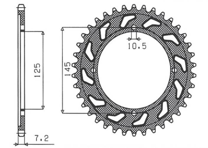 Sunstar Zębatka Tylna 4482 59 Yamaha Xvs 125 Drag Star 00-05 Jtr1874.59 Łań