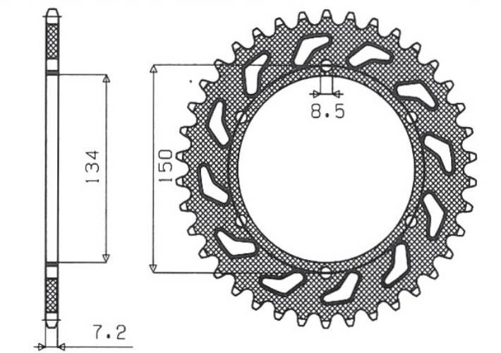Sunstar Zębatka Tylna 463 48 Kawasaki Kmx 125 '86-'03 Jtr463.48 Łańc. 428 4