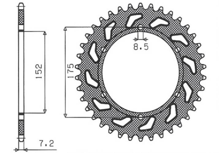 Sunstar Zębatka Tylna 844 57 Yamaha Dt 125R/Re 99-06 Jtr839.57 Łańc. 428 84