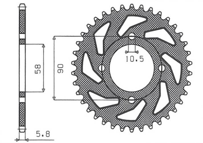 Sunstar Zębatka Tylna 279 45 Honda Xl 125V Varadero '01-'13 Jtr273.45 * Zam