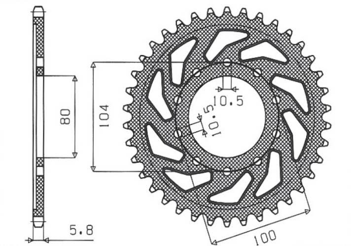 Sunstar Zębatka Tylna 478 45 Kawasaki Zxr 400 88-02 Z800 13-14 Jtr478.45 Ła
