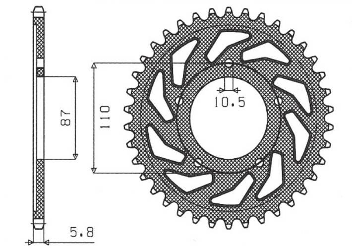 Sunstar Zębatka Tylna 795 39 Suzuki Gs 500 E/F 88-10 Jtr823.39 Łańc. 520 79