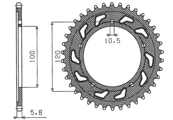 Sunstar Zębatka Tylna 4396 40 Aprilia Rs 125 '06-'12 Jtr703.40 Łańc. 520 43