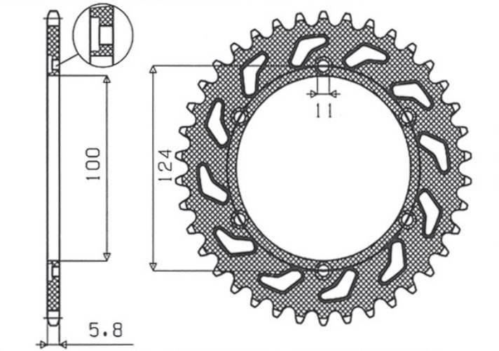 Sunstar Zębatka Tylna 1027 48 Ducati Monster 695 '08, Monster 800 '03-'04 J