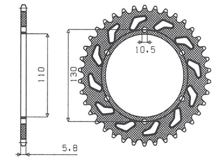 Sunstar Zębatka Tylna 504 41 Kawasaki Gpz 500S 94-05 Jtr486.41 Łańc. 520 50