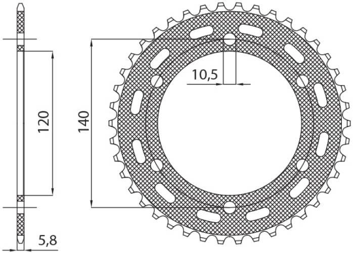 Sunstar Zębatka Tylna 475 42 Kawasaki Klr 250 '84-'05 Jtr1490.42 Łańc. 520