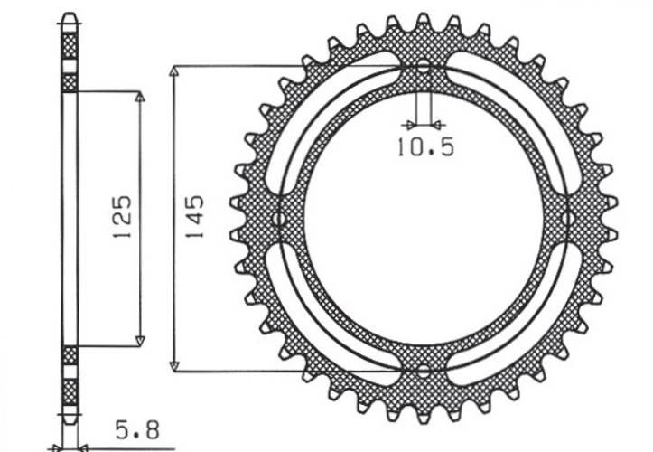 Sunstar Zębatka Tylna 857 40 Yamaha Xt 600 '83-94, Xt 600Z Tenere 84-89 Jtr