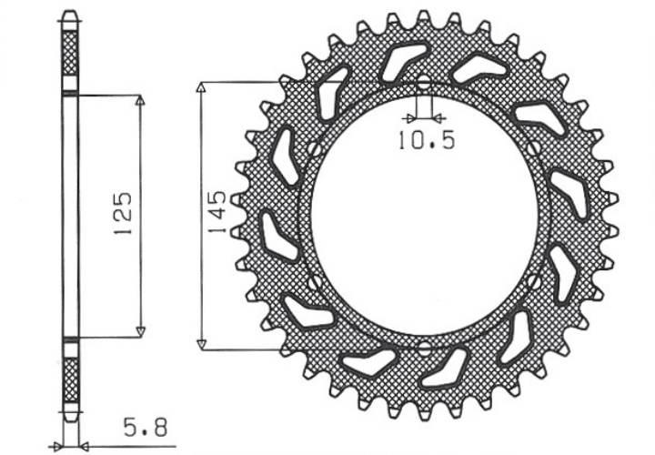 Sunstar Zębatka Tylna 866 45 Yamaha Xt 660 R/X 04-14, Xt 600Z 08-12 Jtr855