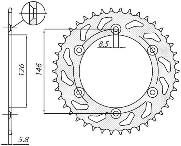 Sunstar Zębatka Tylna 808 47 Suzuki Drz 400 '00-'24 Jtr808.47 Łańc. 520 808