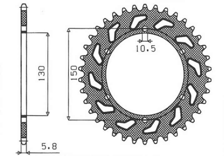 Sunstar Zębatka Tylna 236 45 Honda Nx 650 '88-'90, Fmx 650 '05-'08, Xr 600