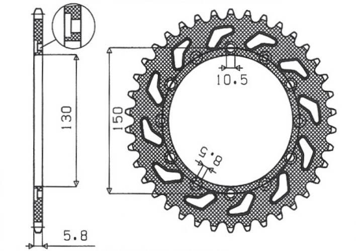 Sunstar Zębatka Tylna 236 47 245 47 Honda Nx 650 95-01, Yamaha Xj 6 09-15
