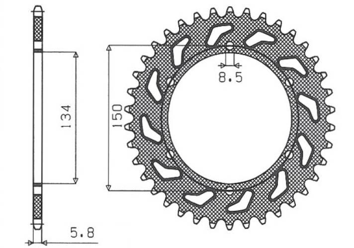 Sunstar Zębatka Tylna 489 49 Kawasaki Kx/Kxf `84-'20 Jtr460.49 Łańc. 520 48