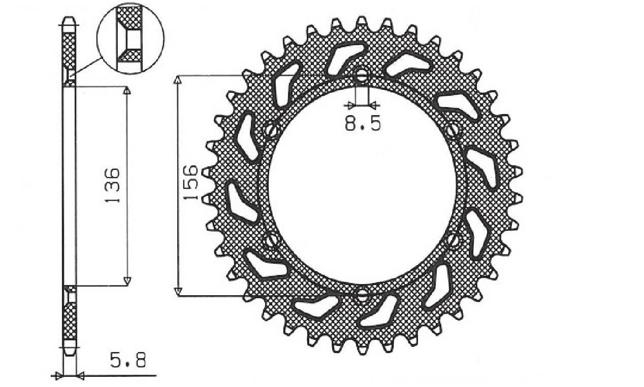 Sunstar Zębatka Tylna 702 50 Husqvarna Sm 610 08-09 Suzuki Dr350 90-03 Rgv