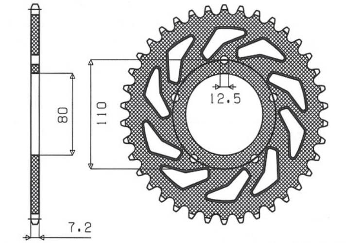 Sunstar Zębatka Tylna 4350 45 Honda Vt 600C Shadow '90-'07, Xrv 750 Africa
