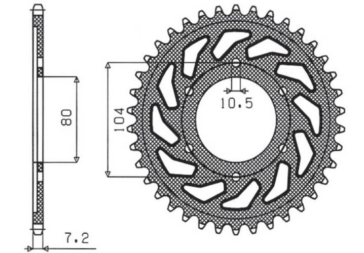 Sunstar Zębatka Tylna 4359 40 Kawasaki Zx 6 R '98-'02, Z 1000 '07-'09, Zx10