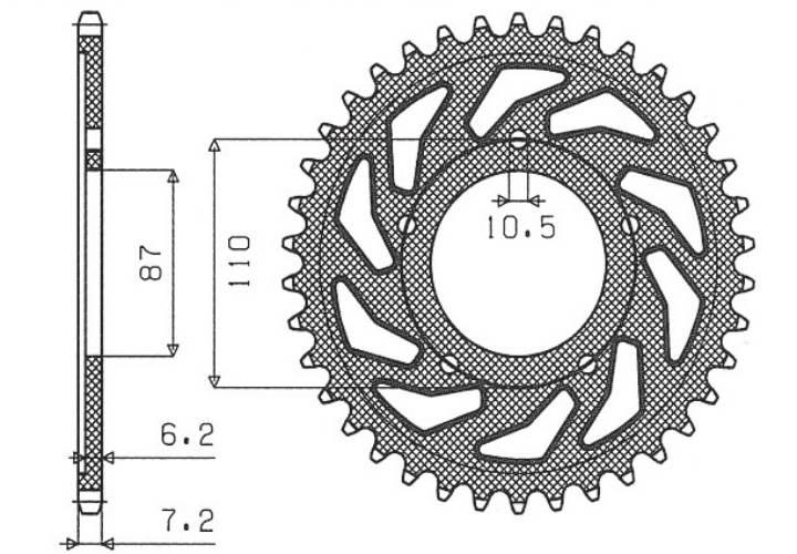 Sunstar Zębatka Tylna 828 44 Suzuki Sv 650 99-13 Jtr807.44 Łańc. 525 82844J