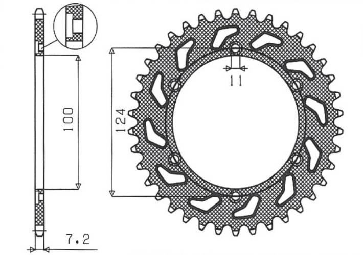 Sunstar Zębatka Tylna 4366 39 Ducati Monster 1000 '03-'05 Jtr745.39 * Łańc