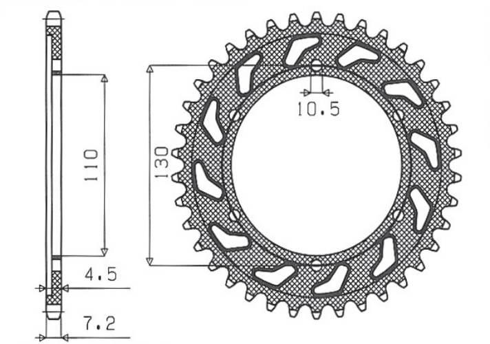 Sunstar Zębatka Tylna 4385 46 Yamaha R6 '06-'20, Mt09 '14-'19, Suzuki Gsxr