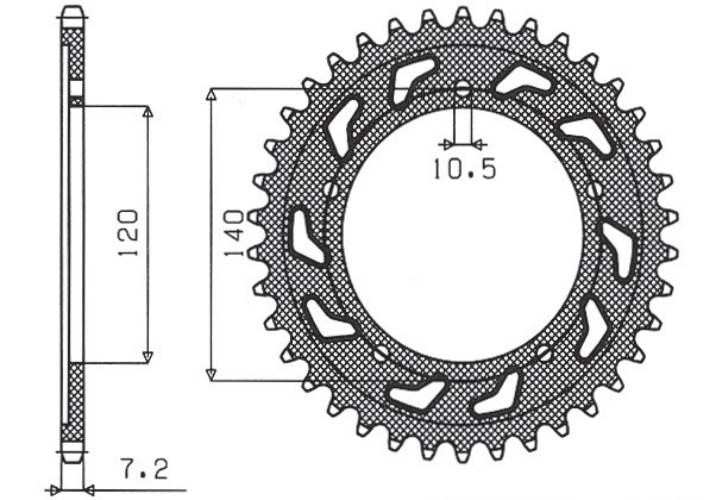 Sunstar Zębatka Tylna 4398 44 Suzuki/Triumph Jtr1792.44 * Łańc.525 439844Jt