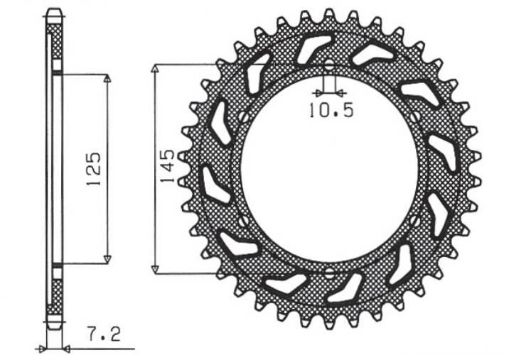 Sunstar Zębatka Tylna 869 44 Yamaha Tdm 850 91-95 3Vd Jtr867.44 Łańc. 525 8