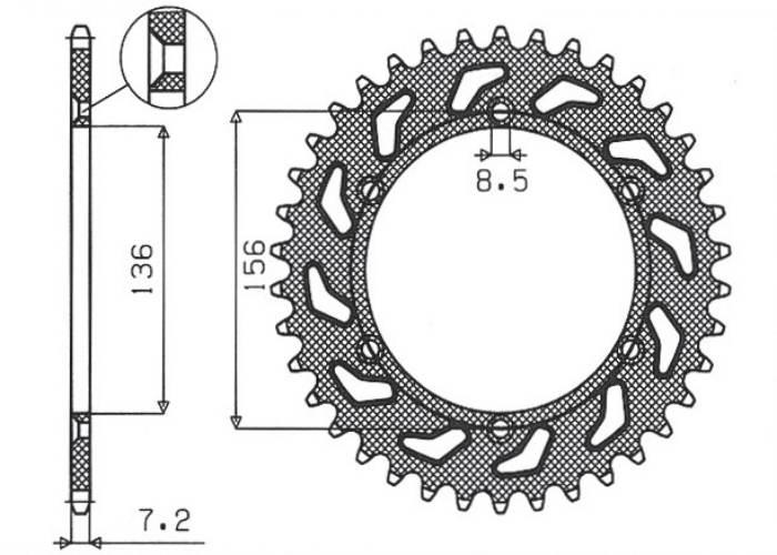 Sunstar Zębatka Tylna 4365 43 Suzuki Dr 650 Se '96-'12 Jtr1791.43 Łańc. 525