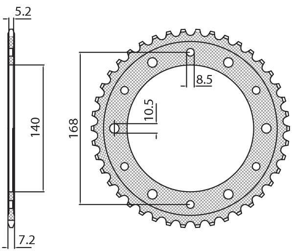 Sunstar Zębatka Tylna 4550 47 Bmw F 800R Otwór Na Śrubę 8,5Mm Jtr6.47 Łańc