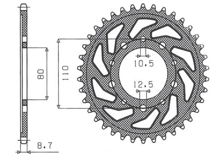 Sunstar Zębatka Tylna 334 41 Honda Cbr 1000F '96-'00 Sc24 Vf 500F '85-'88 J