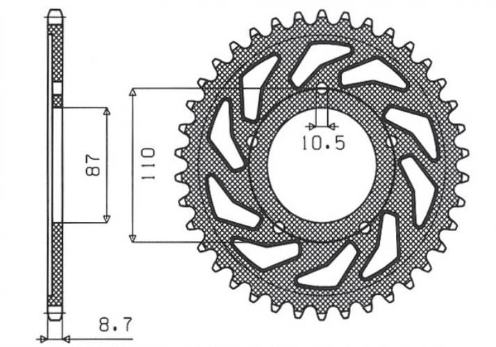 Sunstar Zębatka Tylna 824 46 Suzuki Gsx 600F 89-91 Gn72B Jtr829.46 Łańc. 53