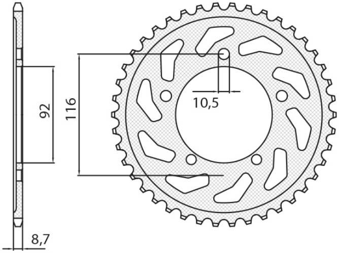 Sunstar Zębatka Tylna 4542 41 Kawasaki Zzr 1400 '06-'18 Jtr1493.41 Łańc. 53