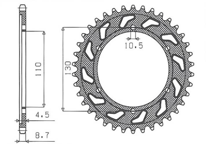 Sunstar Zębatka Tylna 241 43 Yamaha R1 '98-'03 Jtr479.43 Łańc. 530 24143Jt