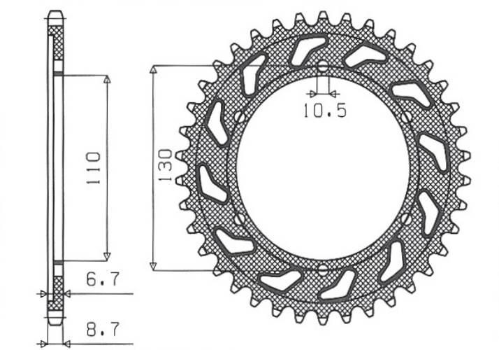 Sunstar Zębatka Tylna 241 39 Yamaha Xjr 1300 '04-'06, Mt-01 '05-'11 Jtr479