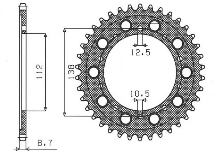 Sunstar Zębatka Tylna 4448 43 408 43 Honda Cbr 600F '91-'96, Cbf 1000 '06-'