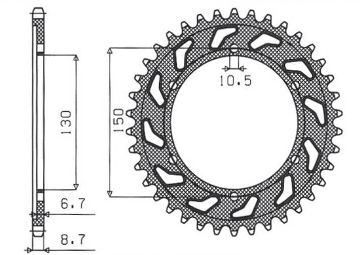 Sunstar Zębatka Tylna 860 39 Yamaha Xjr1300`02-03, Fj1200`91-96 Jtr859.39 Ł