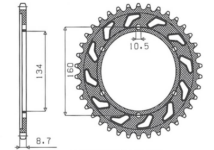 Sunstar Zębatka Tylna 4399 41 Honda Cbr 1000 Rr '04-'05 Jtr1306.41 Łańc. 53