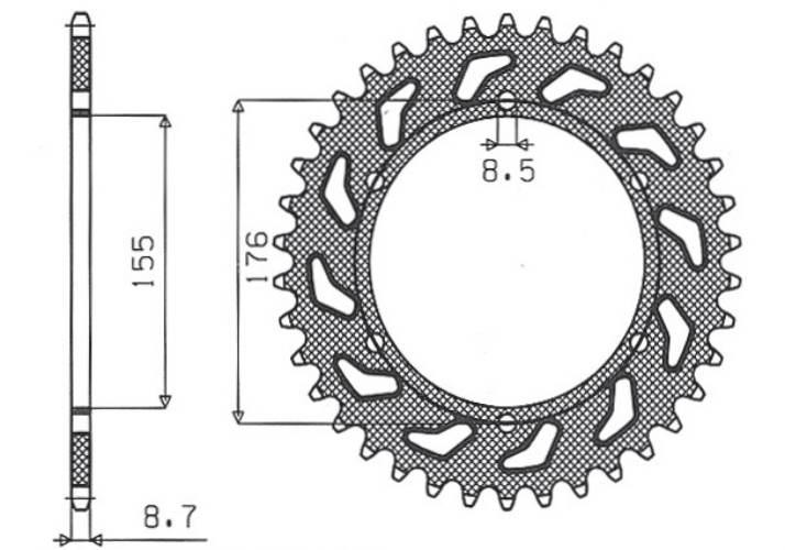 Sunstar Zębatka Tylna 4392 42 Triumph 955/1050 Jtr2011.42 Łańc. 530 439242J