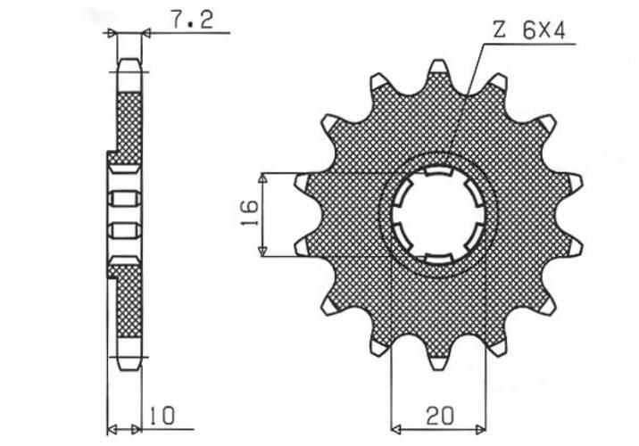 Sunstar Zębatka Przednia 799 14 Suzuki Gz 125 '98-'11 -1 Gn 125, Vl 125 Int