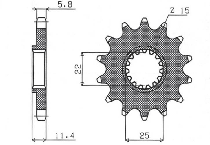 Sunstar Zębatka Przednia 1252 15 Ktm Lc4 400/600/620/640/690 Jtf1902.15 Łań