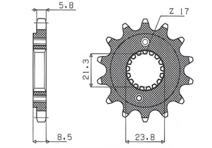 Sunstar Zębatka Przednia 2071 15 Honda Xr 400 '96-'05, Trx 400 Jtf1322.15 Ł
