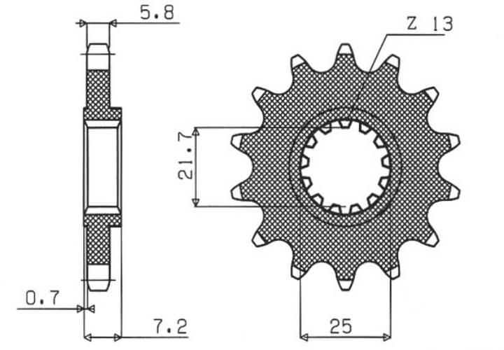 Sunstar Zębatka Przednia 585 16 Yamaha Xtz 750 '90-'98 Jtf578.16 Jtf1536.16