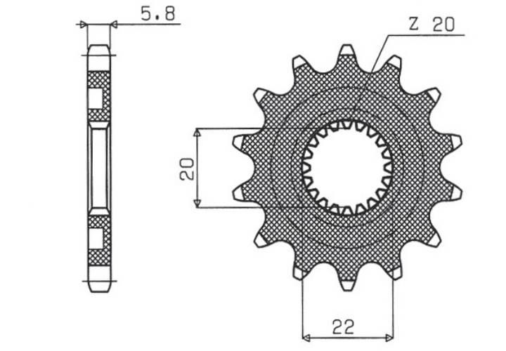 Sunstar Zębatka Przednia 2103 12 Yamaha Yzf 250 '01-'25, Wrf 250 '01-'25 Jt