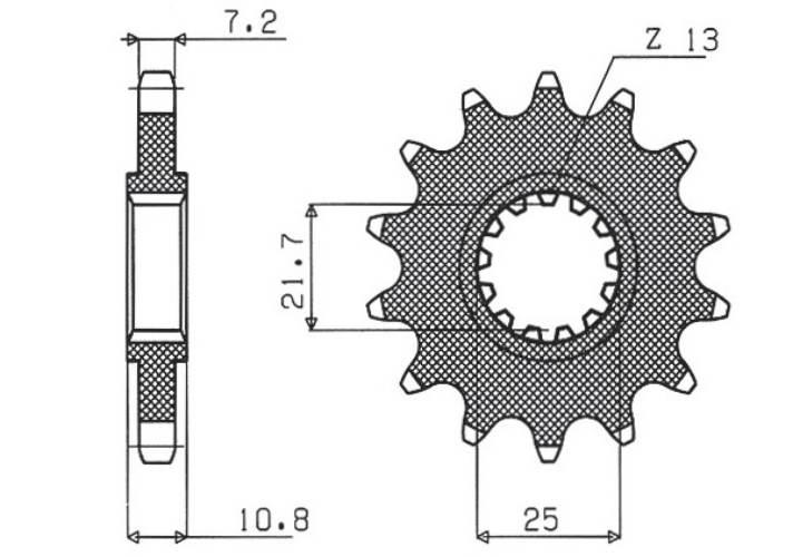 Sunstar Zębatka Przednia 2142 16 Yamaha R6 '06-'16 Jtf1586.16 Łańc. 525 214