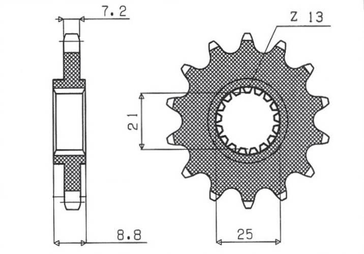 Sunstar Zębatka Przednia 2137 16 Kawasaki Zx9R '02-'03, Z 1000 '03-'06 Jtf1