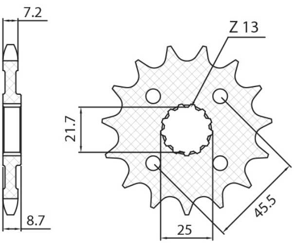 Sunstar Zębatka Przednia 2137 15 Kawasaki Z 1000 '07-'16 Jtf1537.15 Łańc. 5