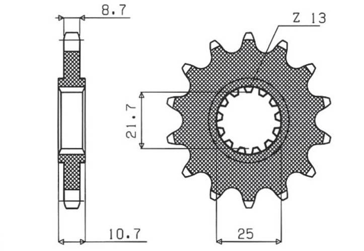 Sunstar Zębatka Przednia 580 15 Yamaha Fz6 '04-'09, R6, Fz750 Jtf580.15 Łań
